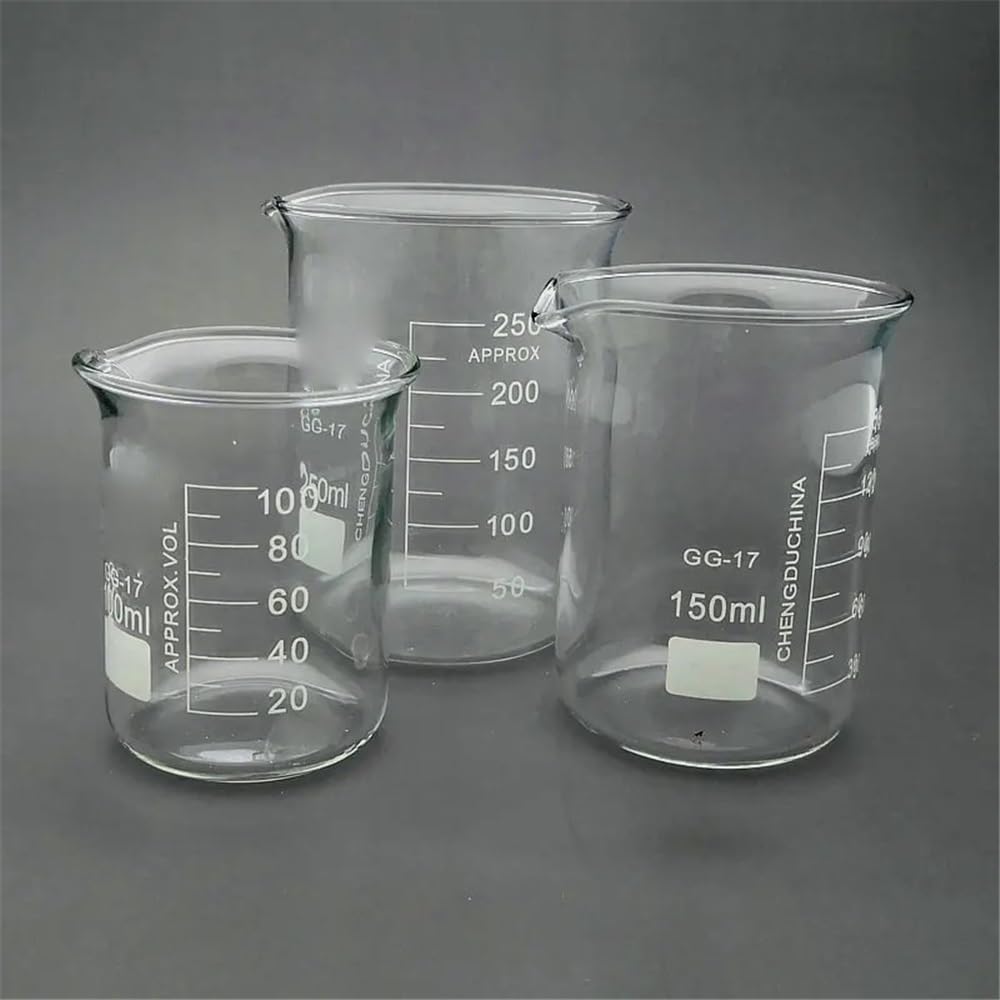 Instrumentos y Equipos de Laboratorio Lot de 4 béchers en verre de 25 à 500 ml, équipement de laboratoire de mesure(400ml)