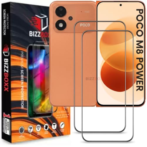 Image of Screen Guard For POCO M8 Power 5G Tempered Glass Screen Protector Guard - HD Clarity, Anti-Fingerprint Temper Guard (M8 Power - 6.99 Inch) With Installation Kit - Pack of 2