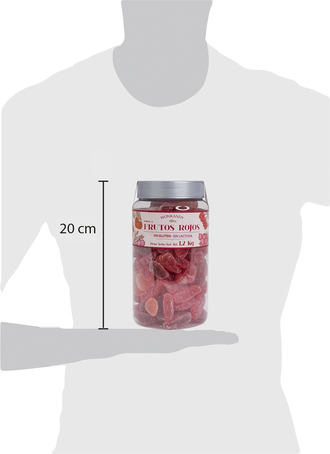 Wonkandy Żelki O Smaku Czerwonych Owoców 1,2 kg – Truskawka, Wiśnia, Winogrono – Miękkie Żelki Cukrowane – Bezglutenowe, Bez Laktozy – Idealne na Imprezy i Przyjęcia