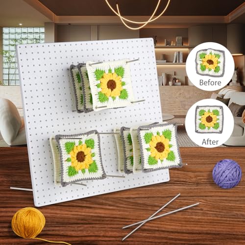 Image of Stainless Steel Needle for Blocking Boards for Crochet Projects, Bag 20pcs kit for Crochet Blocking Board, Suitable for Granny Square Blocking Board. 5.9 inches Long and 3mm in Diameter