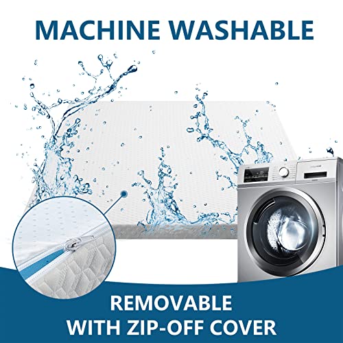 Orthomtex 3 Inch Cooling Gel Memory Foam Mattress Topper Super Queen Size Bed,Removable Soft Cover, Comfort Body Support - Pressure Relief,10 Year Warranty #TOP6