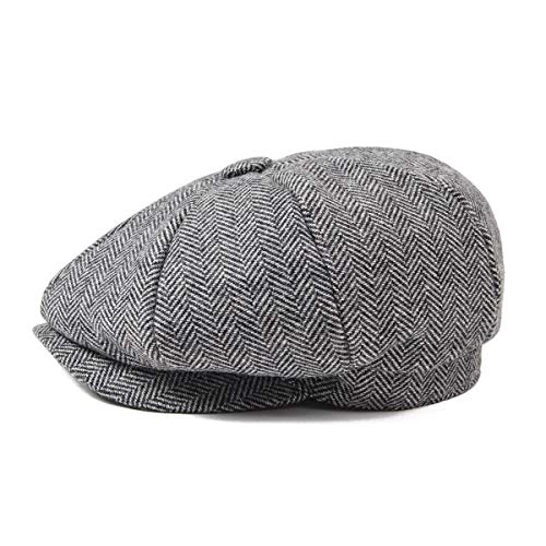Jangoul Boys Vintage Newsboy Cap Tweed Flat Beret Cabbie Hat For Kids Toddler Pageboy (48Cm(6-24 Months), Grey) #TOP2