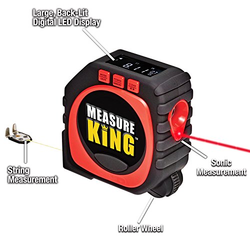 image for ONTEL Measure King 3-in-1 Digital Tape Measure String Mode, Sonic Mode