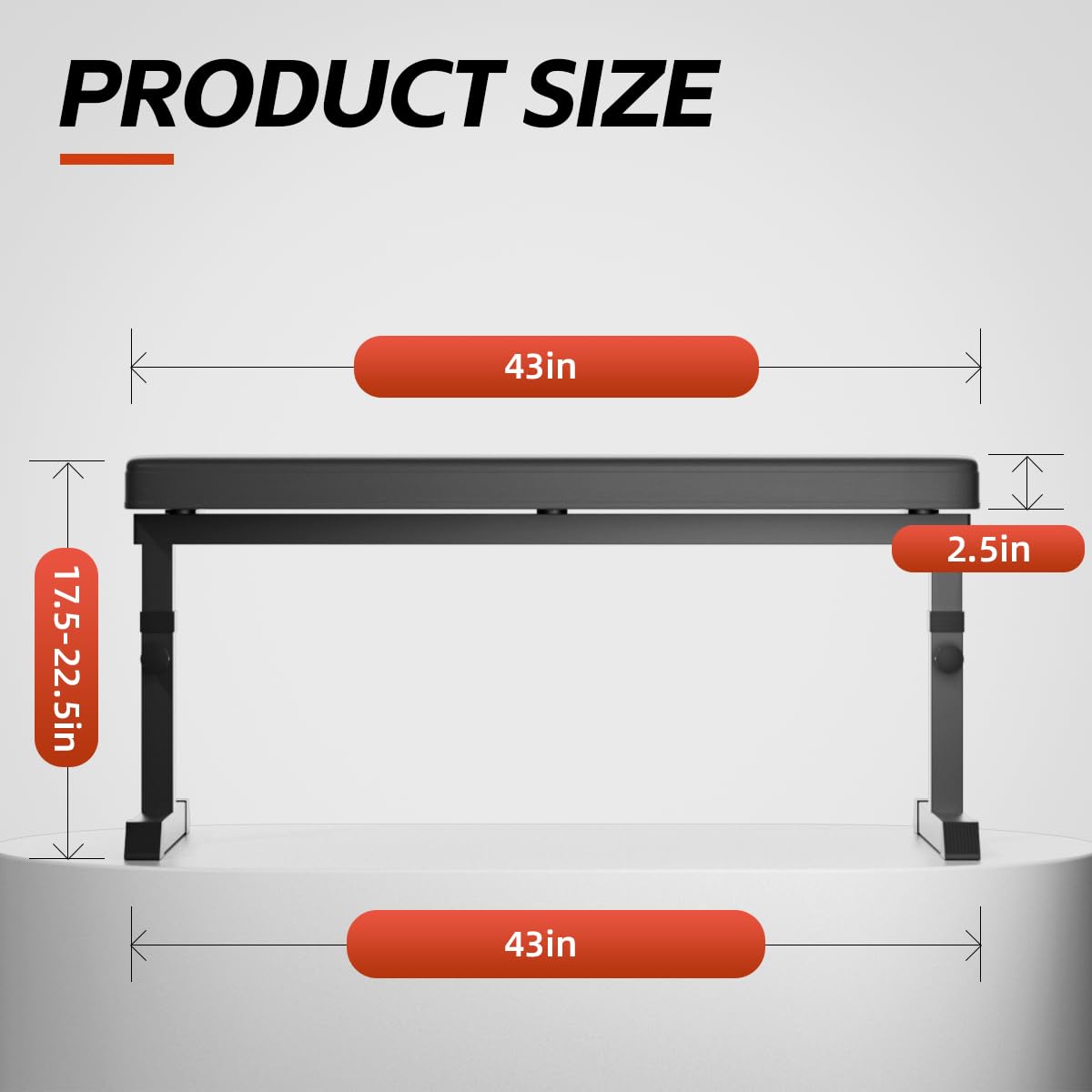 Black Flat weight Bench, Bench workout, Easy Assembly for Training Bench Press with adjustable height, 600LBS gym bench for Full Body Workout and home workout, 4 Adjustable Heights Heavyy Bench