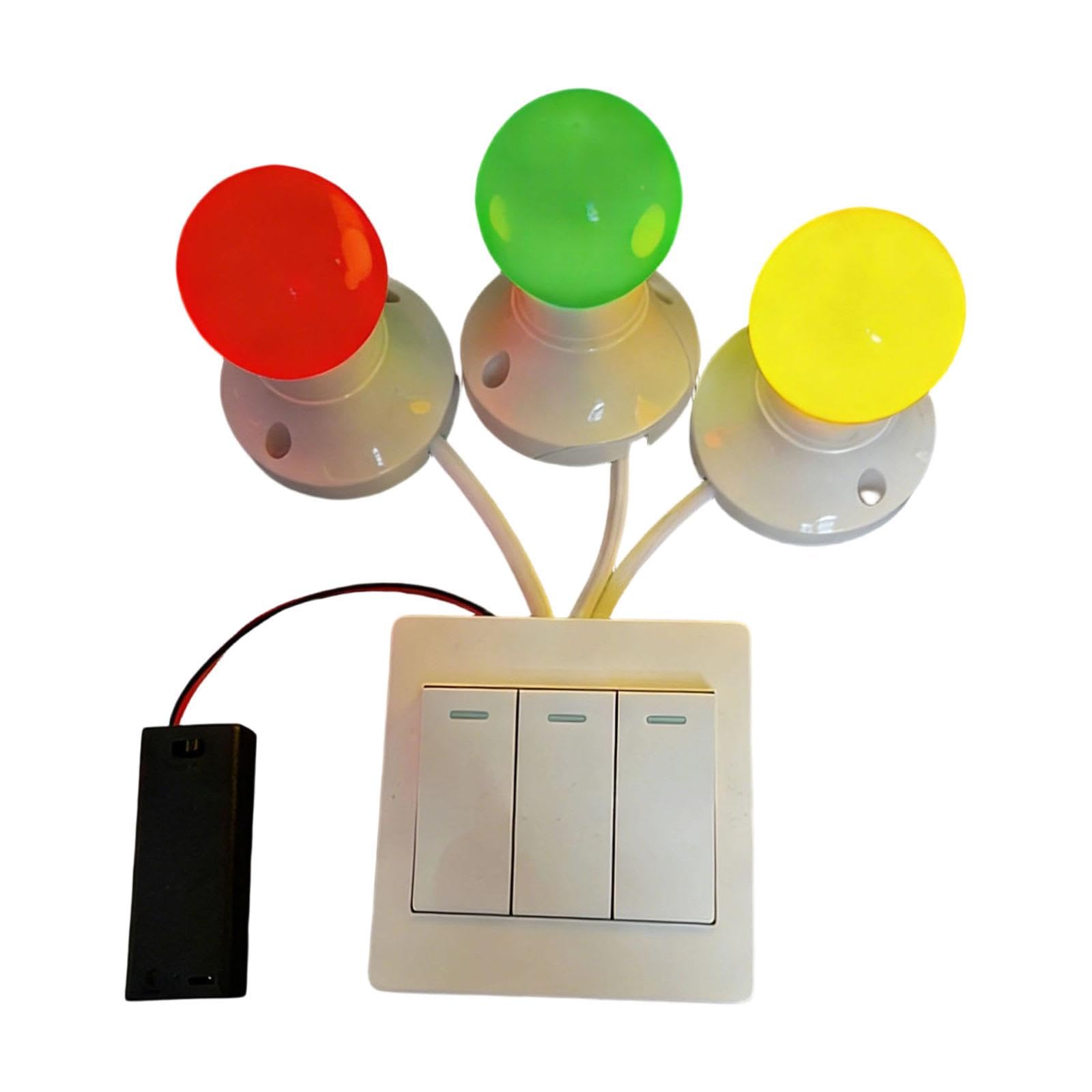 Colcolo Light Switch Sensory Board Part Educational Sensory Toy, Busy Board Accessories for Toddlers Girls Boys, red yellow Green