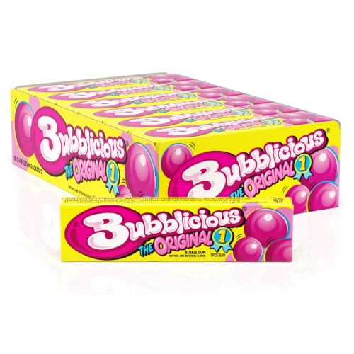 Bubblicious Bubblegum Gum for Adults & Kids, 18 Packs of 5 Pieces (90 Total Pieces)