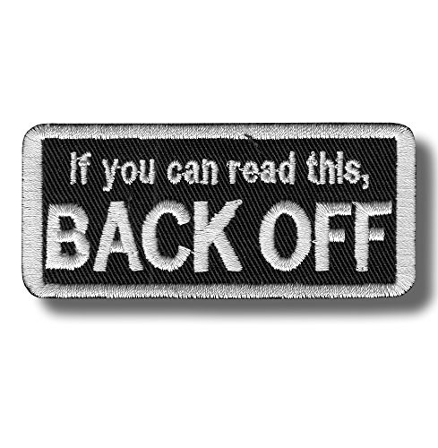 Parche Bordado de Back Off de 8 x 4 cm