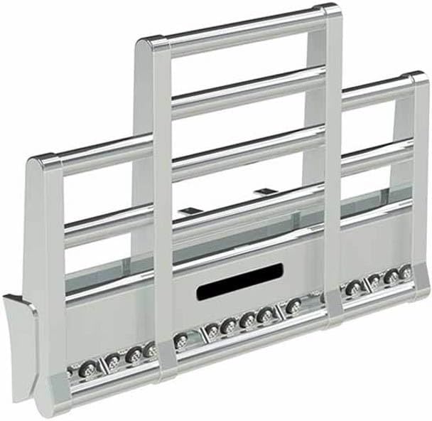 Technical Precision Replacement for Kenworth W900B Year 2014 Super Road Train Grille Guard WFOUR Fully Boxed Upright 4IN Horizontal Tube Light Mount TAB