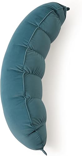 Miniatura 15 de Peallow(Pat. Pend) - Almohada larga redonda para adultos, almohada de apoyo suave y de apoyo para dormir y soporte lumbar (gris-blanco, 47 pulgadas)