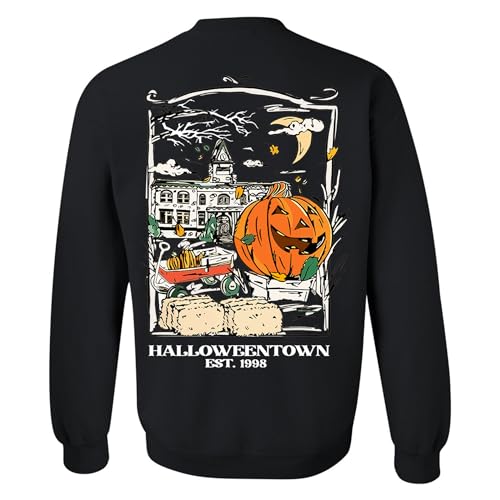 Halloweentown University Sweatshirt – Double-Sided Halloween Pullover with Pumpkin & Campus Art – Unisex3