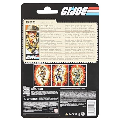 G.I. Joe Classified Series Retro Cardback Recondo Figurine de collection 15,2 cm avec 7 accessoires