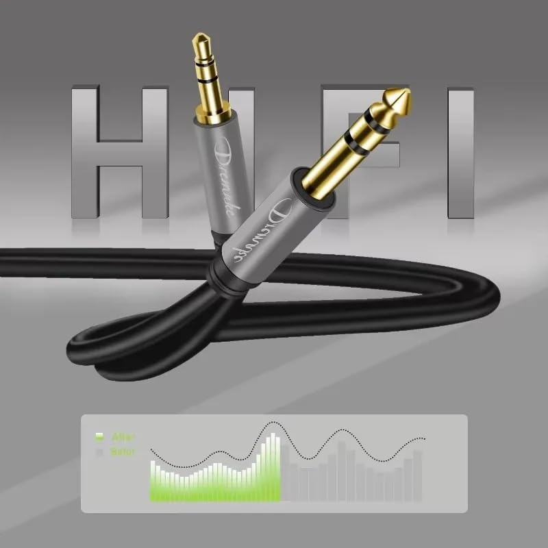 Cable de audio estéreo 3.5mm a 6.35mm de 3 m miniatura 6