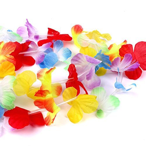 Schramm® 10-pack bloemenkettingen Multicolor Kleurrijke bloemenketting Hawaiiaanse ketens