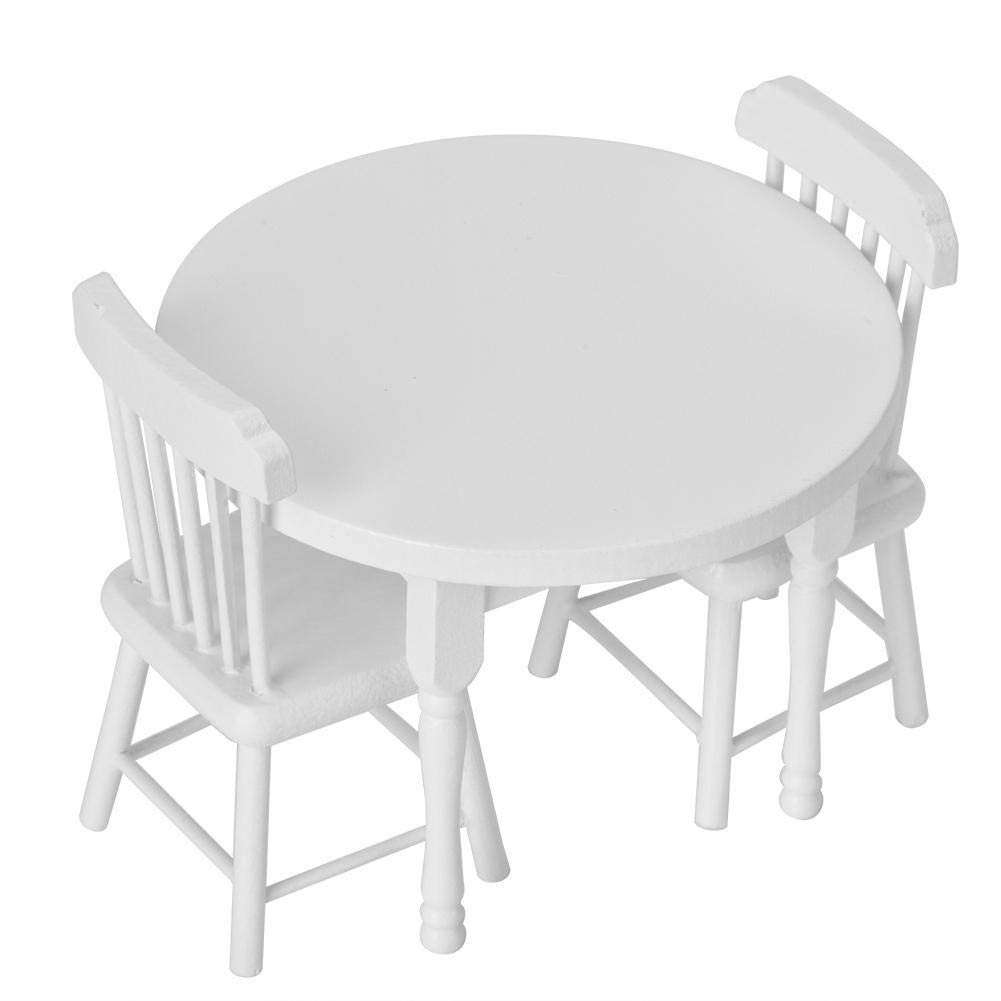 1:12 domek dla lalek mini stół akcesoria do krzeseł 3 szt. zestaw symulacja drewniany domek dla lalek miniaturowe meble rekwizyty fotograficzne dla małych dzieci