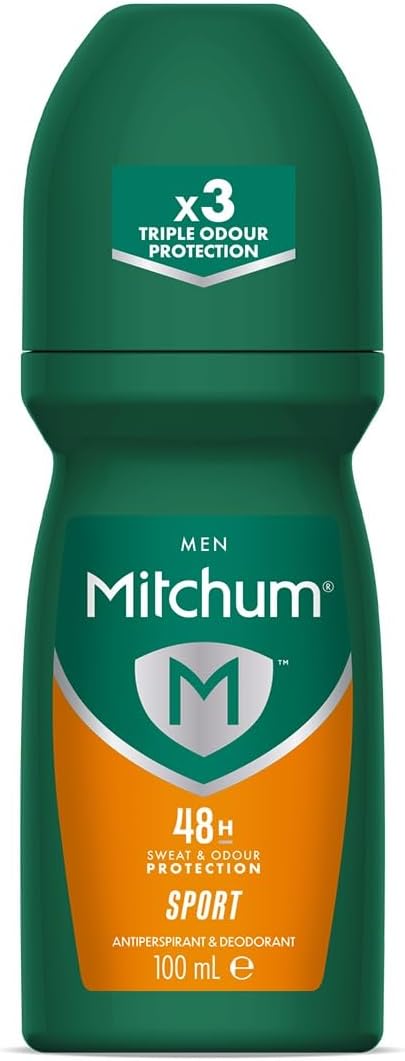 MitchumMen 48HR Protection Roll-On Deodorant & Antiperspirant, Sport, 100ml