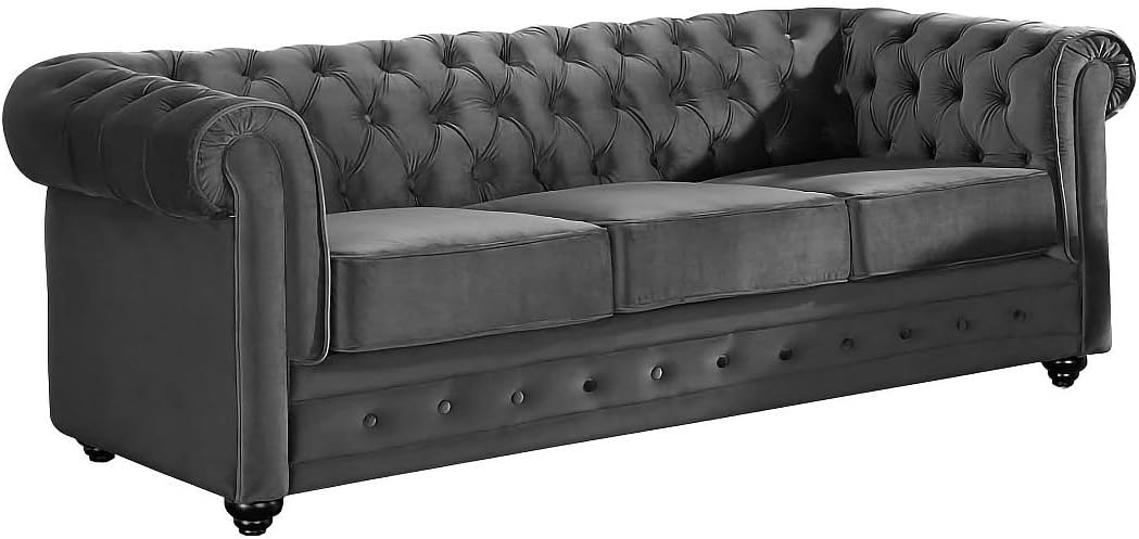 Sofá Chesterfield Gris Antracita