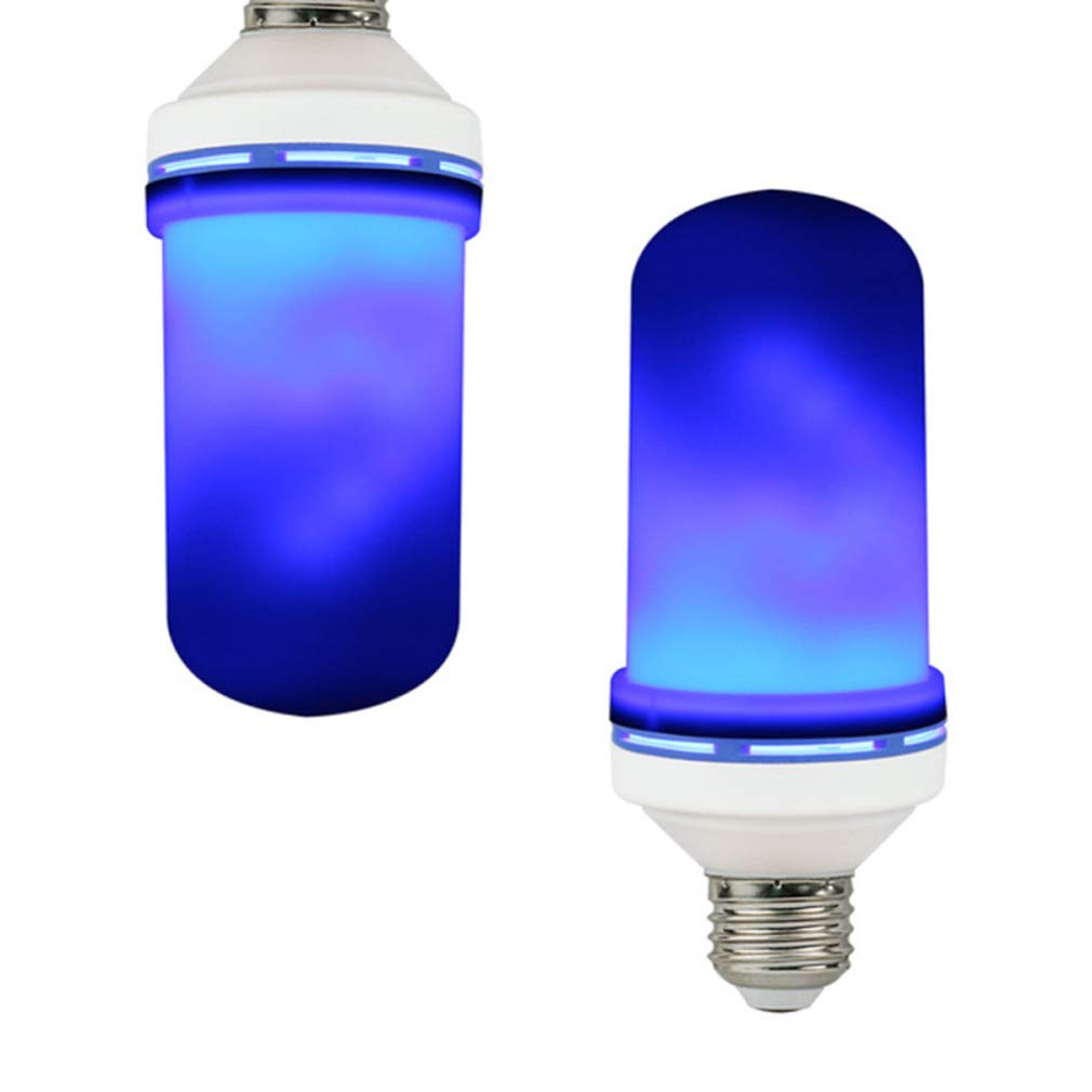 Lampadina A Fiamma 5W, E27 LED Effetto Fuoco Tremolante Lampadina B22 LED Flickering Fire Effect Lampadina con 4 modalità Flicker Fiamma Lampadina per Natale Casa Hotel Bar,Blu,E27 4PCS