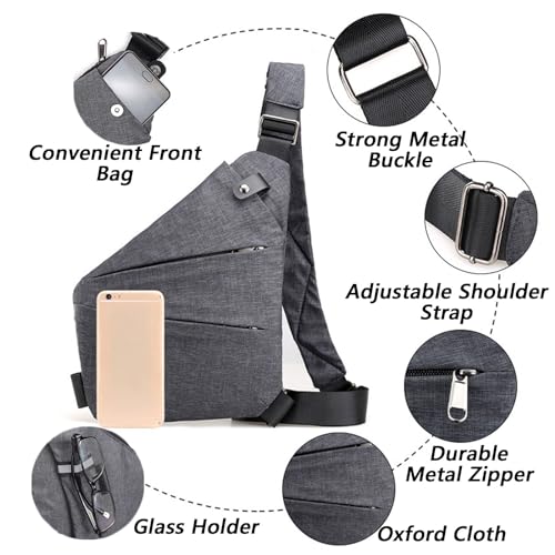 Anti Theft Travel Bag for Women Men, The Slim Carry Sling Bag, Personal Flex Travel Purses Crossbody Bags Multi Pocket3