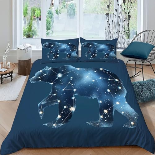 Parure de couette constellation 260x220 microfibre anti-plis pour lit