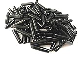 Jocon SF9000 PVC Flexible Vinyl Round End Caps Shelf Organizer Tip Caps Wire Thread Protector Cover (Inner Dia 2mm, Black)
