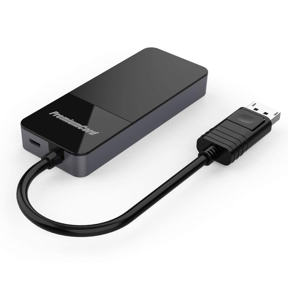 PremiumCord Adapter MST DisplayPort 1.4 do 3x HDMI 2.0 do Monitorów do 8K @ 30Hz (Trzykrotnie 4K), Tryby Rozszerzony + Lustrzany + Duplikat, Czarny
