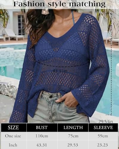 Image of CoCozy Crochet Cover Up for Women Mesh Hollow Out Bikini Cover Ups for Swimwear Summer Swimsuit 2026