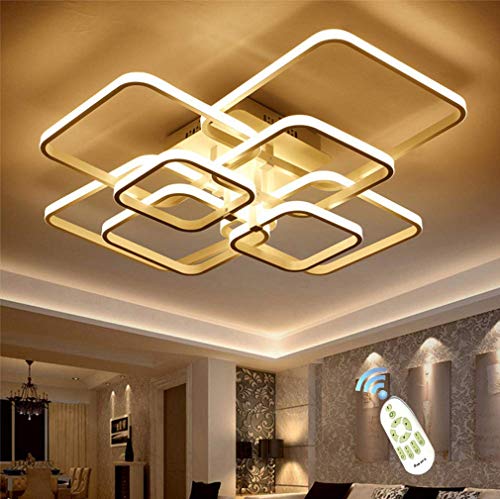Preisvergleich Produktbild 108W LED-Deckenleuchten, Weißer Aluminiumrahmen, Acryl-Lampenschirm, Dimmbares Geometrisches Modellierungsdesign for das Wohnzimmer Hause, Badezimmer, Küche, Schlafzimmer, Wohnzimmer, Korridor