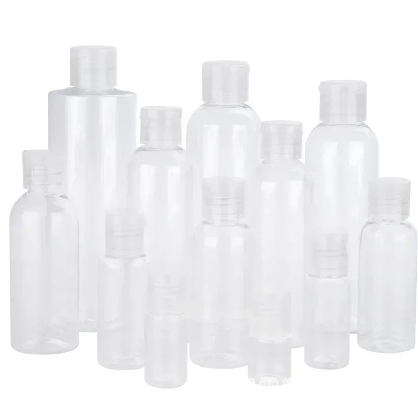 XIEHYA 10pcs 20ml 30ml 50ml Plastic Lotion Shampoo Bottles Transparent Squeeze Bottle Traveling Travel For Toiletries(50ml)