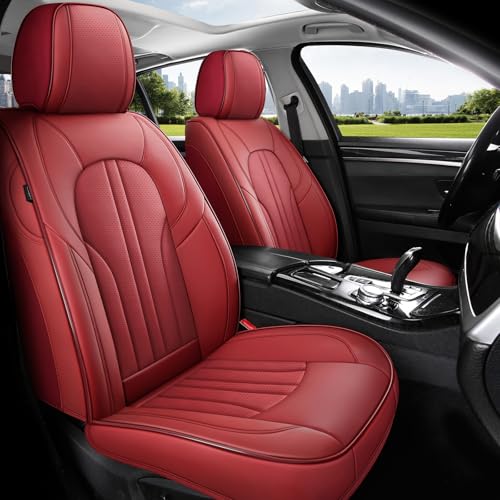 Image of Car Seat Covers,Car Seat Protector Waterproof,Seat Covers Front Set, Car Seat Protectors,Automotive Seat Covers Fit for Most Cars Wine Red