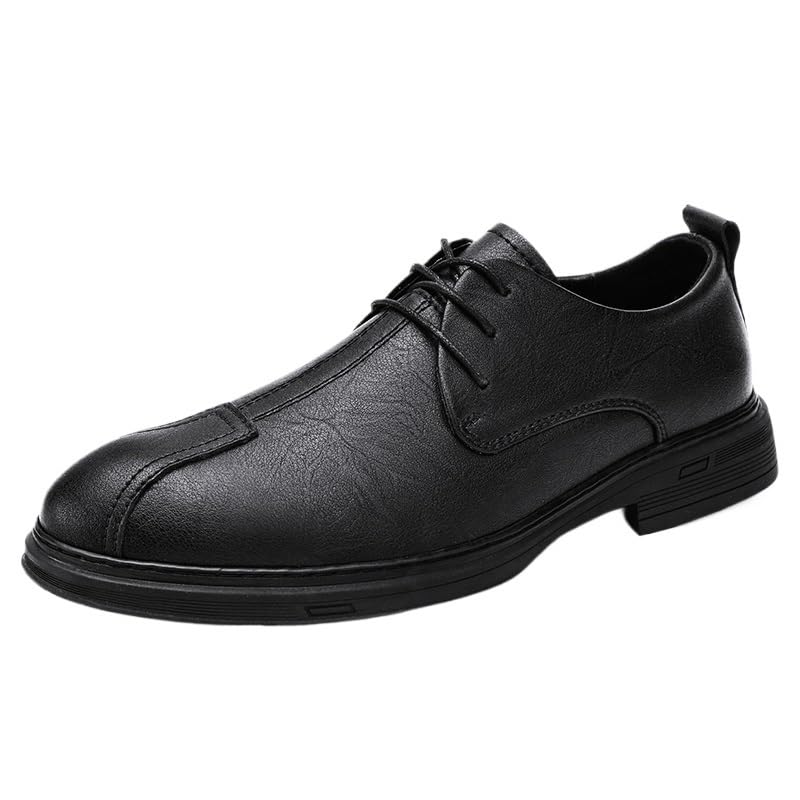 Men Casual Dress Shoes Men's Dress Shoes Leather Formal Business Oxford Shoes Brogue Wingtip Retro Dress Shoes for Men Anti-Slip Low Top Non Slip Prom