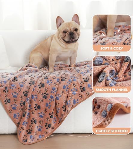 Luciphia 1 pacote com 2 cobertores para animais de estimação para cães e gatos, cobertores de lã par