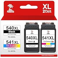 Palmtree 540XL and 541XL Compatible for Canon 540 and 541 Ink Cartridges XL for Canon TS5150 TS5151 TS5100 for PIXMA MG3650s MG3650 MG3600 MG3500 MG4250 MX475 540 541 Printer Ink Black Tri-Colour