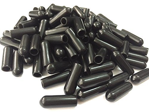 Jocon SF9000 PVC Flexible Vinyl Round End Caps Shelf Organizer Tip Caps Wire Thread Protector Cover (Inner Dia 5mm, Black)