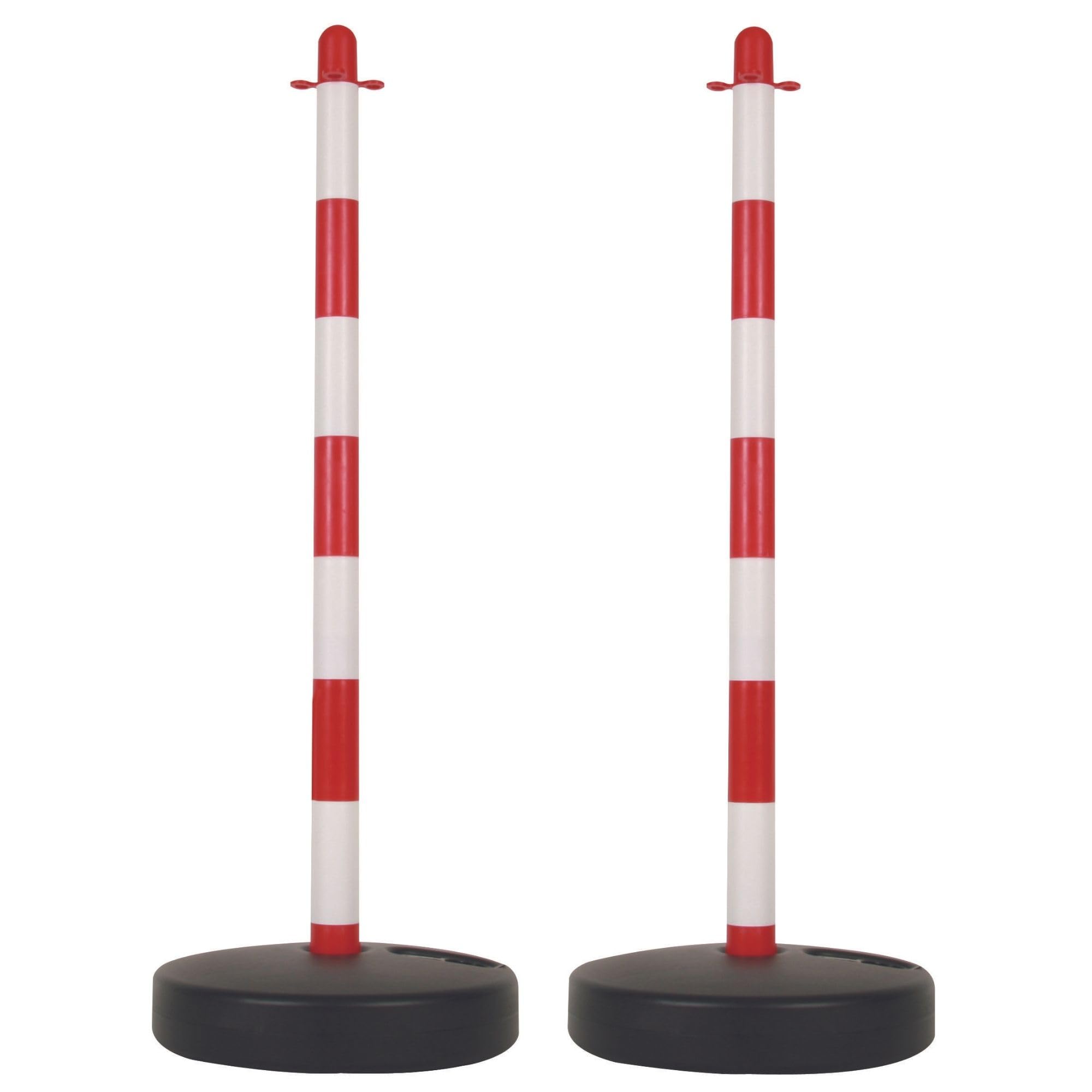 Perel Set avec poteaux de balisage en PVC, avec pied à lester, chaîne non incluse, délimitation temporaire, pour événements, esp