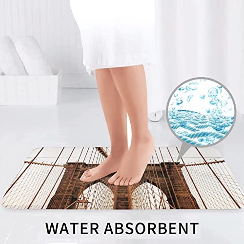 Photo Of Brooklyn Bridge Print Rug Mats Pads Badvorleger Badteppich Set 3-teilig + Konturteppich + Toilettendeckelbezug – Bild 7