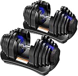 【日本企業】ダンベル 可変式 24kg/40kg アジャスタブルダンベル 1個/2個セット 15/17段階調節 3秒で重量調整 クイックダンベル 筋トレ A01 (青, 40kg×2)
