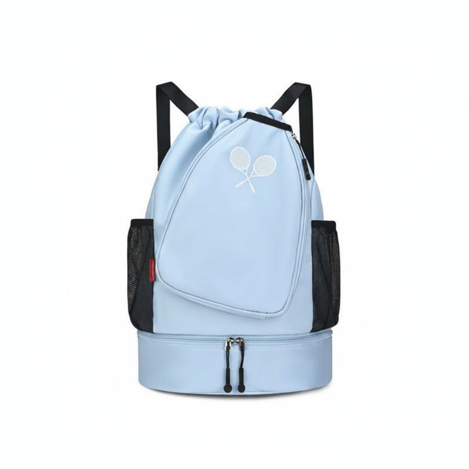 Multi-Use Badminton Bag Backpack Lightweight Shoe Compartment Backpack Large Capacity Gym Drawstring Bag Carry Handles for Swimming, Light Blue-picture-30