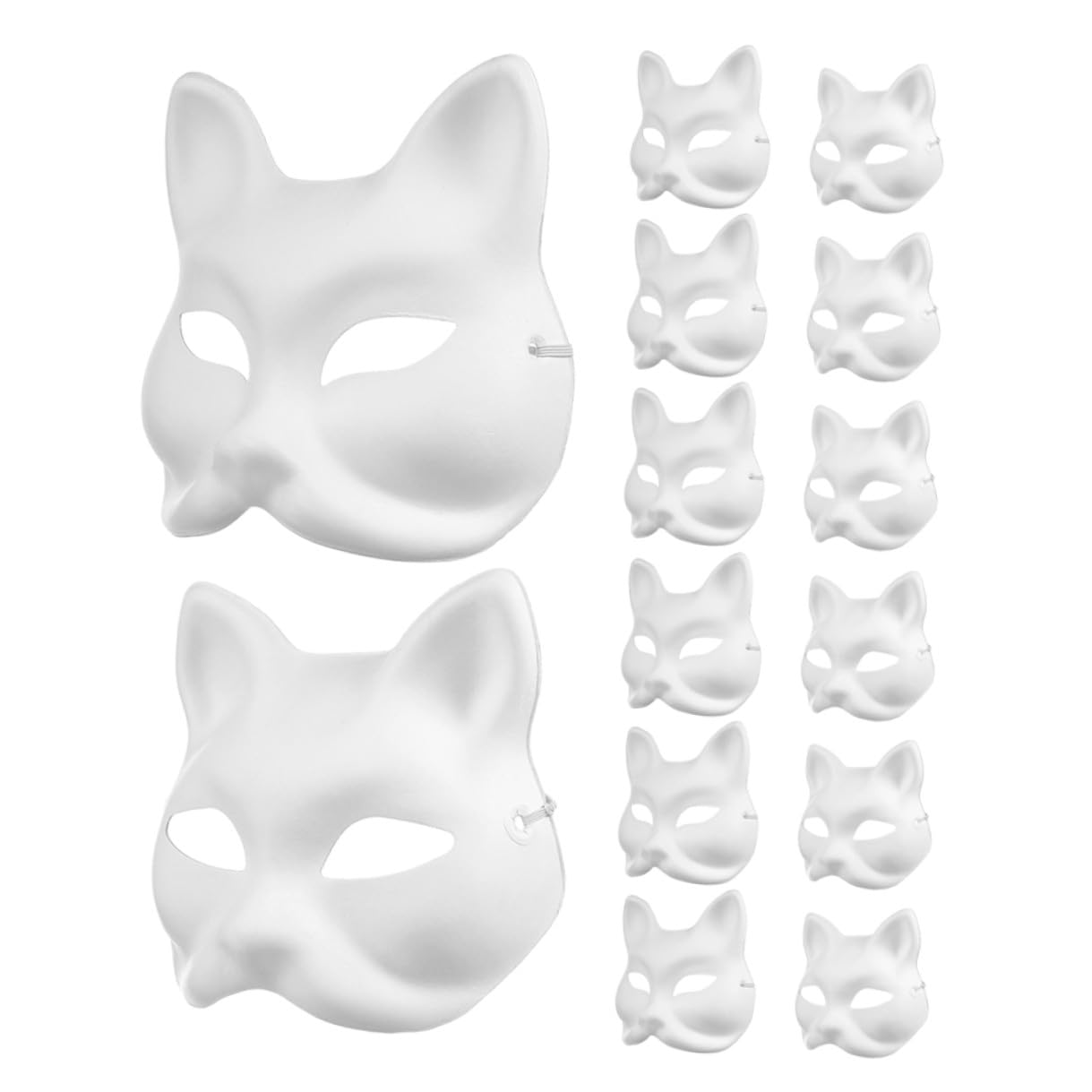 Milisten 16 Maschere Animali da Dipingere in Pasta Maschere Vuote Volpe e per DIY Feste Halloween e Progetti Artistici Gruppo