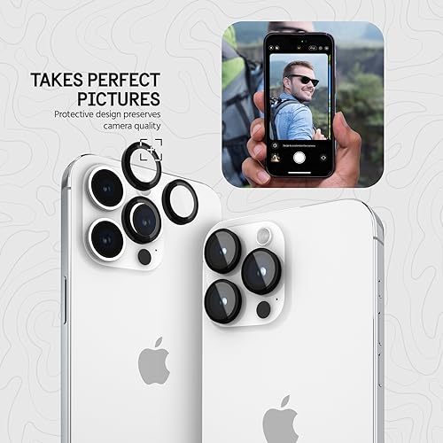 Pelican iPhone 15 Pro Max/iPhone 15 Pro Camera Lens Protector - Black | Aluminum Rings w/9H Tempered Glass, Anti-Scratch Coating, Anti-Shatter, HD View, Night Shooting, Case-Friendly & Easy Install - image 4