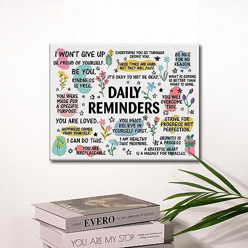 Inspirational-Daily-Reminders-Poster-Canvas-Wall-Art-for-Office-Home-Decor-Positive-Affirmation-Canvas-Print-Wall-Art-Painting-Framed-Encouragement-Gifts-Easel-Hanging-Hook-12x15-Inch
