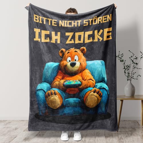 Tulolvae Geschenke für Männer Gaming Flanell Decke mit Spruch Bitte Nicht...