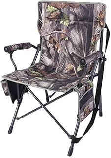 REDCAMP Camo Camping Chair for Adults Heavy Duty, Sturdy Steel Folding Hunting Chair for Ground Blinds, Portable and Comfortable with Padded Hard Arms
