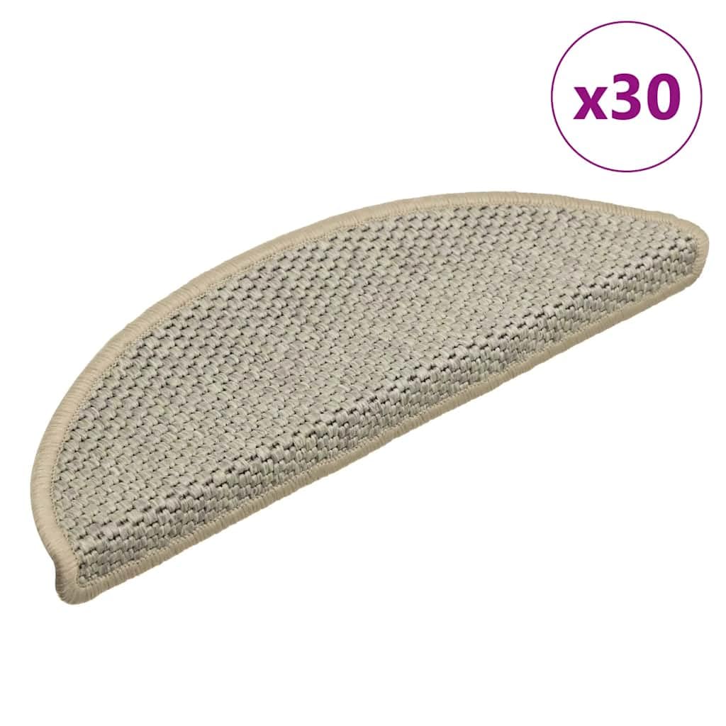 Tapis d'Escalier Autocollants Sisal-Look, 30 Pièces Vert Clair