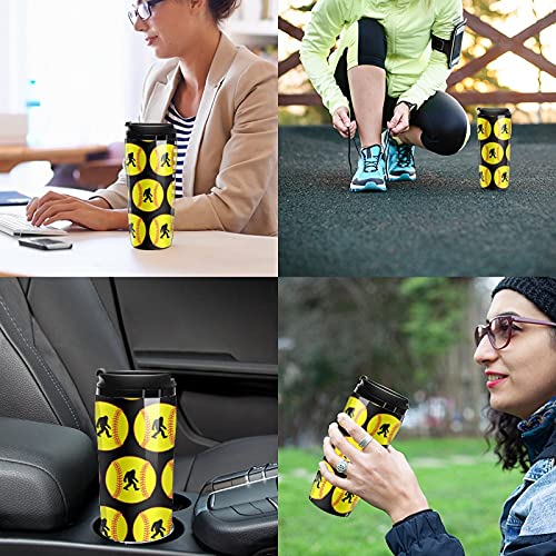 Taza de café de plástico con tapa con aislamiento de doble pared con diseño de Sasquatch Bigfoot - Imagen 6