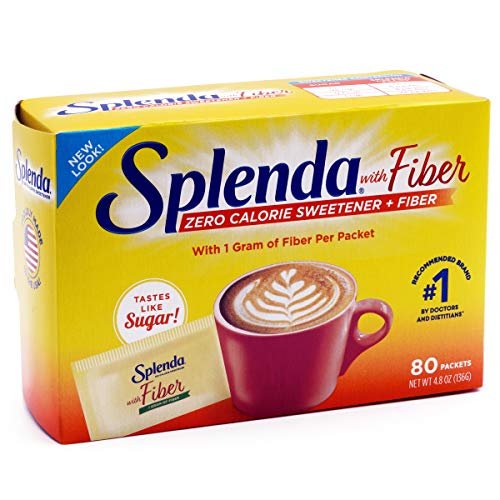 SPLENDA With Fiber No Calorie Sweetener, Single-Serve Packets (80 Count) (Pack of 1)