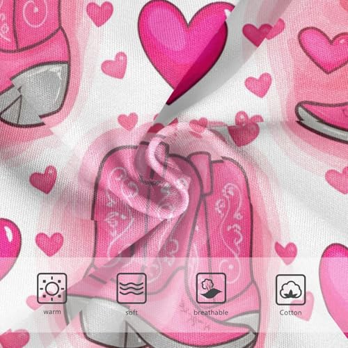 Cotton Toddler Underwear Custom Pink Cowboy Boots Hearts Girl Panties Cute Designer Underpants Briefs 2t3