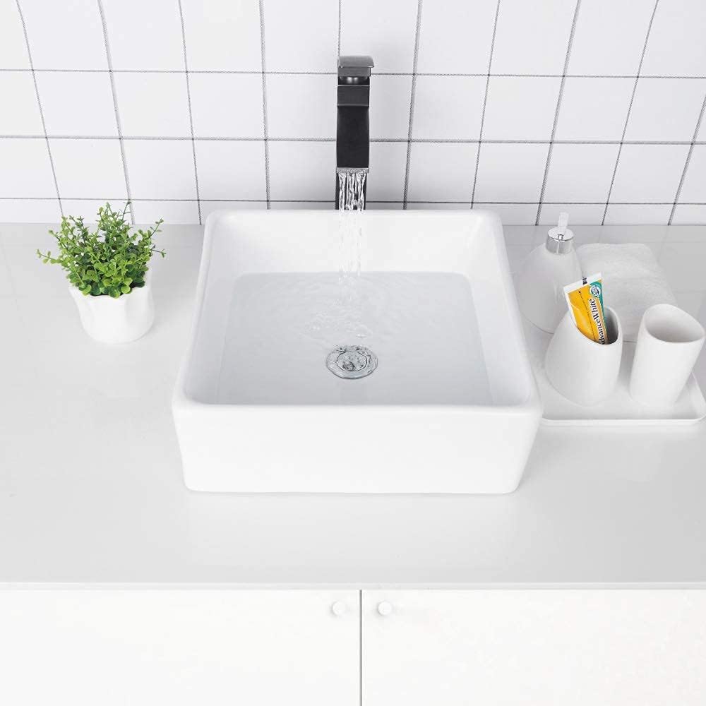 Gеt Sресіаl Prісе Vessel Sink Topmount - Logmey 15''x15'' Square Bathroom Vessel Sink Above Counter White Porcelain Ceramic Vanity Sink Art Basin Uр Tо 50% оƒƒ Vessel Sink Topmount - Logmey 15''x15'' Square Bathroom Vessel Sink Above Counter White Porcelain Ceramic Vanity Sink Art Basin