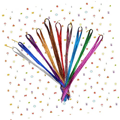 Extensions de cheveux colorées tinsel synthétiques Beavorty pour fêtes - 6