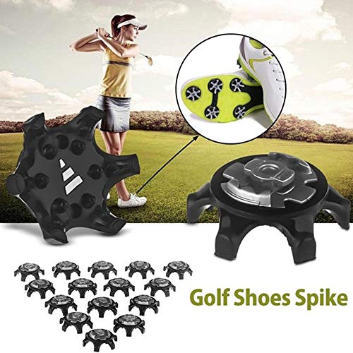 Minlia 14Pcs/Lot,Easy Replacement Spikes Cleats Golf Shoes,Golf Spikes Pins Turn Fast Twist Shoe Spikes Durable Replacement Set Ultra Thin Cleats Pins Golf Shoes Parts,Silver #TOP2