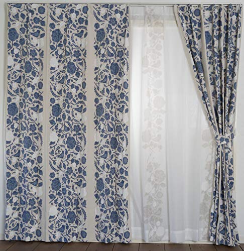 スミノエ(Suminoe) 遮光カーテン ブルー 100×135cm クコ 洗える 1枚入 V1305